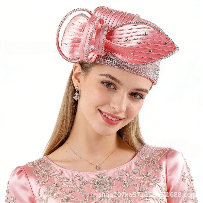 Women Formal Wear Photoshoot - Topi Fascinator Wanita Berhias Berlian Imitasi