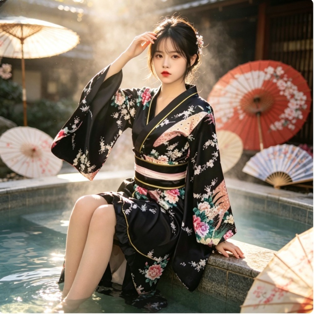 Women Formal Wear Photoshoot - Kimono Yukata Formal Merah Wanita, Pakaian