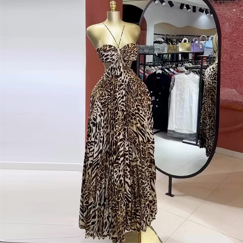 Women'S Holiday Formal Wear - Gaun Prom Wanita Motif Leopard Seksi