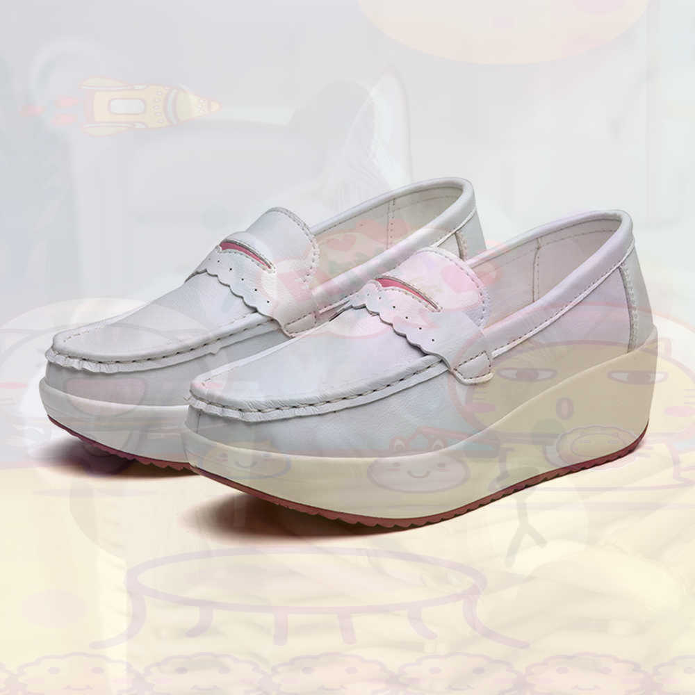 Latest Women Formal Wear - Plataform Sepatu Kets Merah Muda Musim
