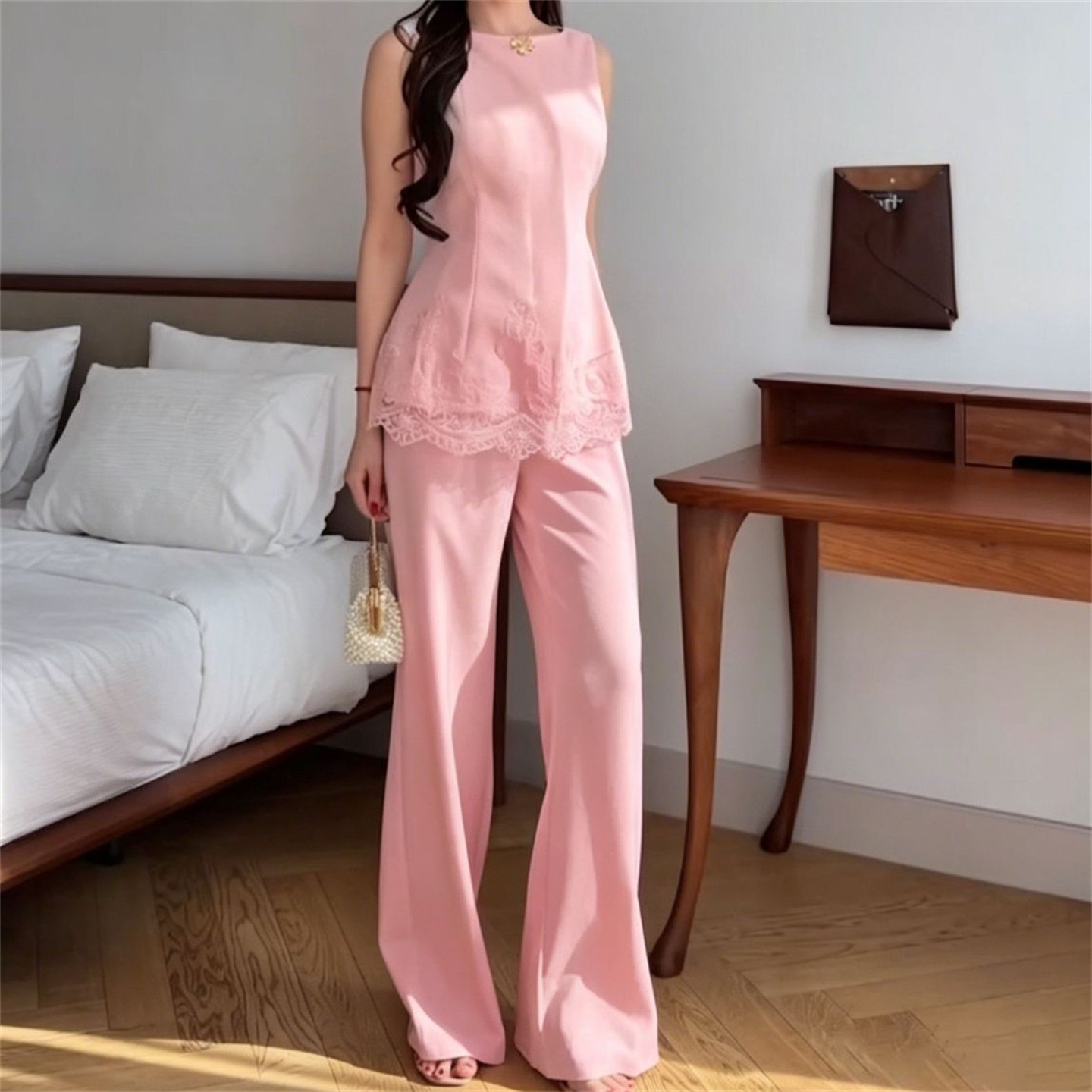 Women'S Holiday Formal Wear - Set Celana Wanita Renda Musim Panas