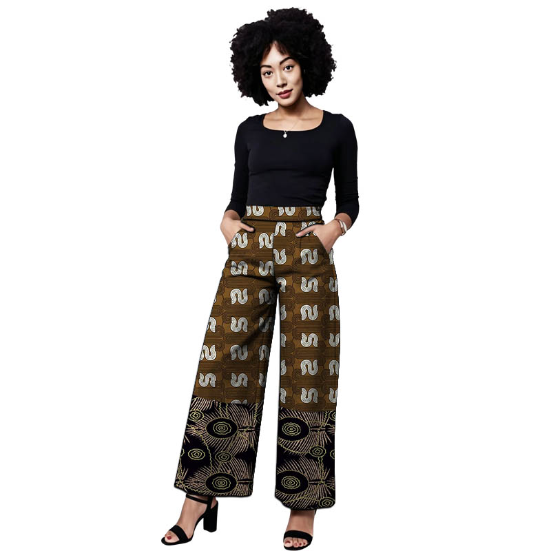 Tailored Trouser Wide - Celana Ankara Wanita Model Patchwork, Celana