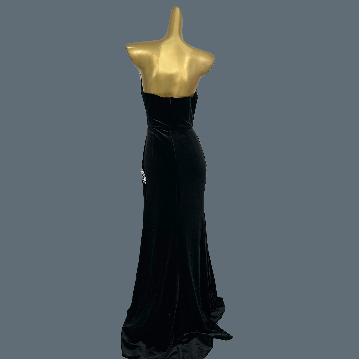 Gaun Panjang Beludru Hitam Gau - Women Formal Wear Photoshoot ulasan dan harga
