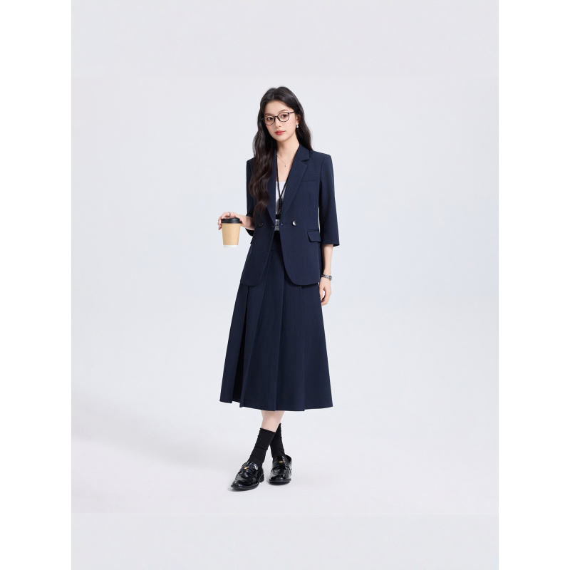 Setelan Jas Wanita Biru Dongke - Women Formal Wear Interview ulasan dan harga