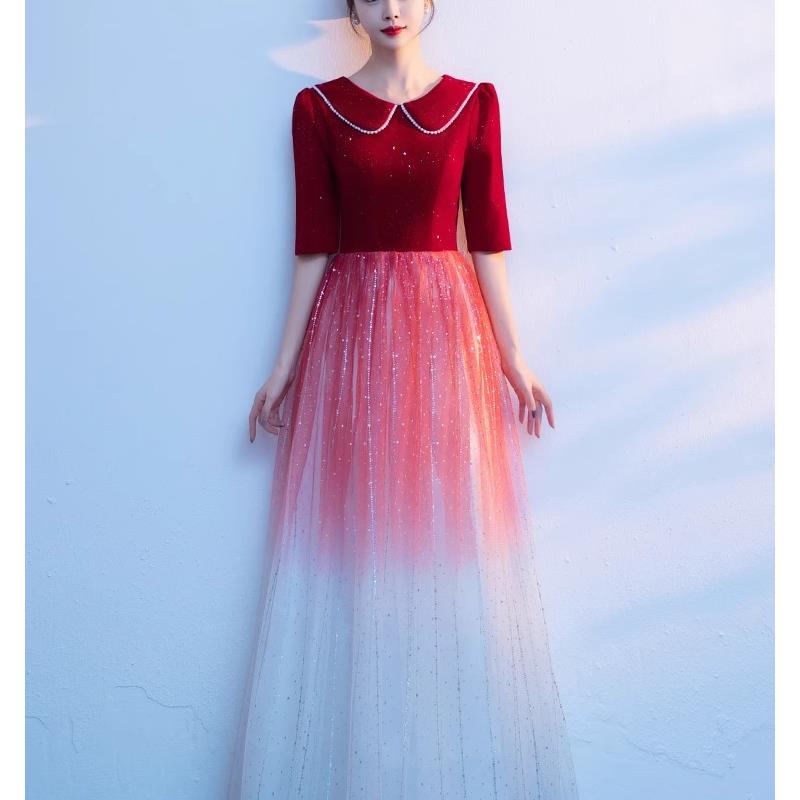 Gaun Malam Merah Elegan untuk  - Women Formal Wear For Meeting ulasan dan harga
